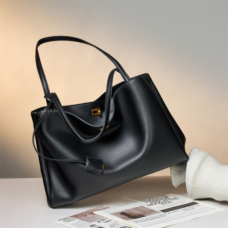 Women's Leather Genuine Underarm First Layer Cowhide Large Tote Bags