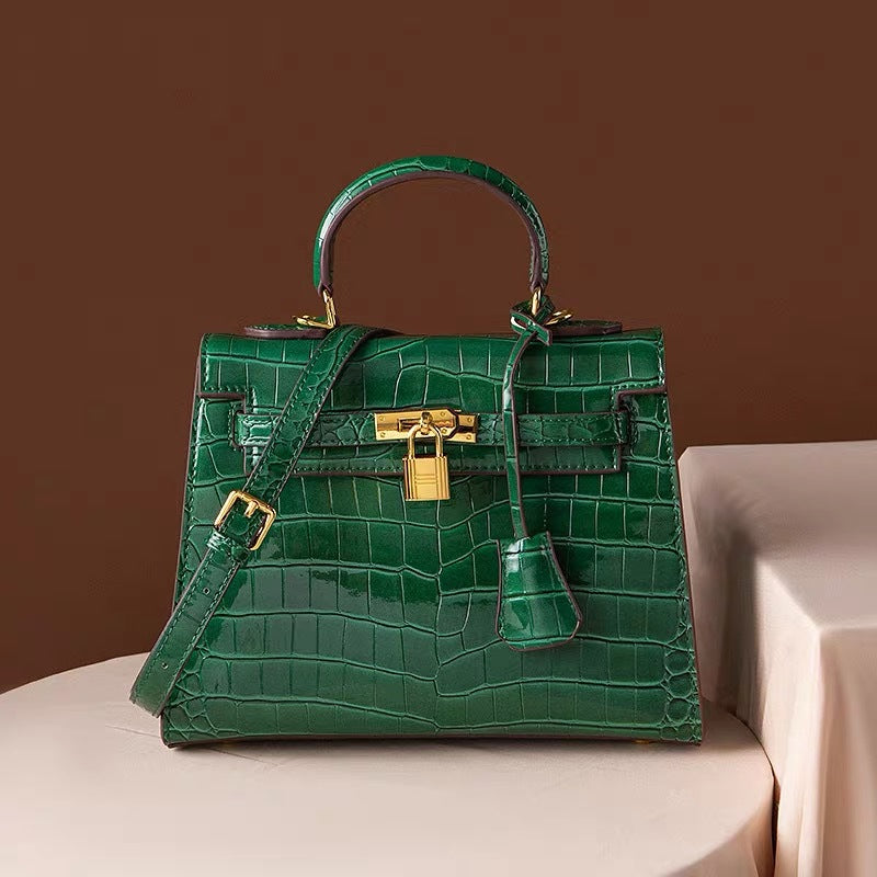 Women's Crocodile Pattern Kelly Fashion Spring High Crossbody Bags