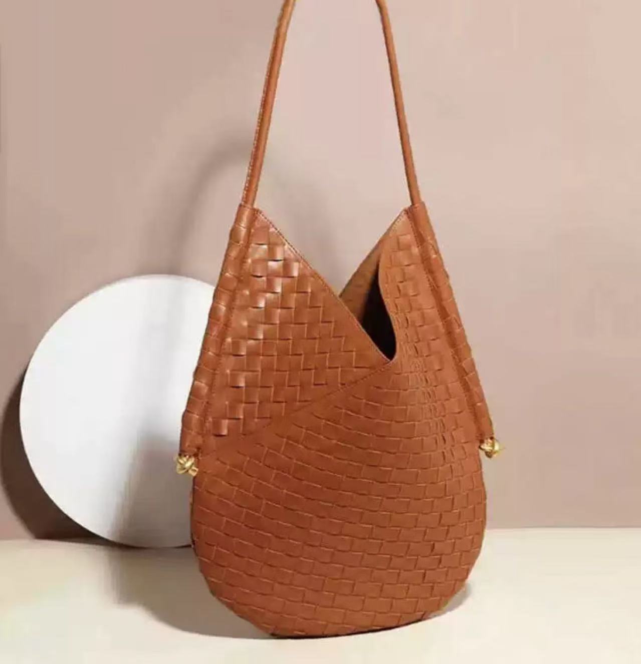 Women's Niche Cowhide Woven Size Underarm High-grade Bags