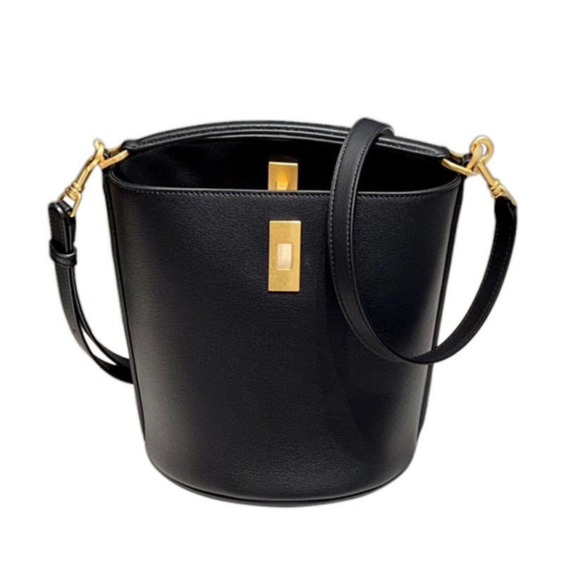 Arc Leather First Layer Cowhide Large Bucket Bags
