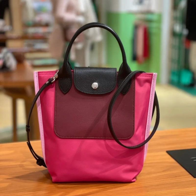 Women's French Dragon Color Matching Large Capacity Handbags