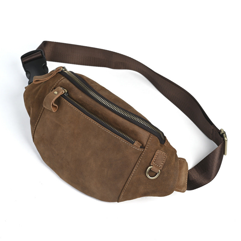 Women's & Men's & Close-fitting Cowhide Soft Leather Men's Chest Bags