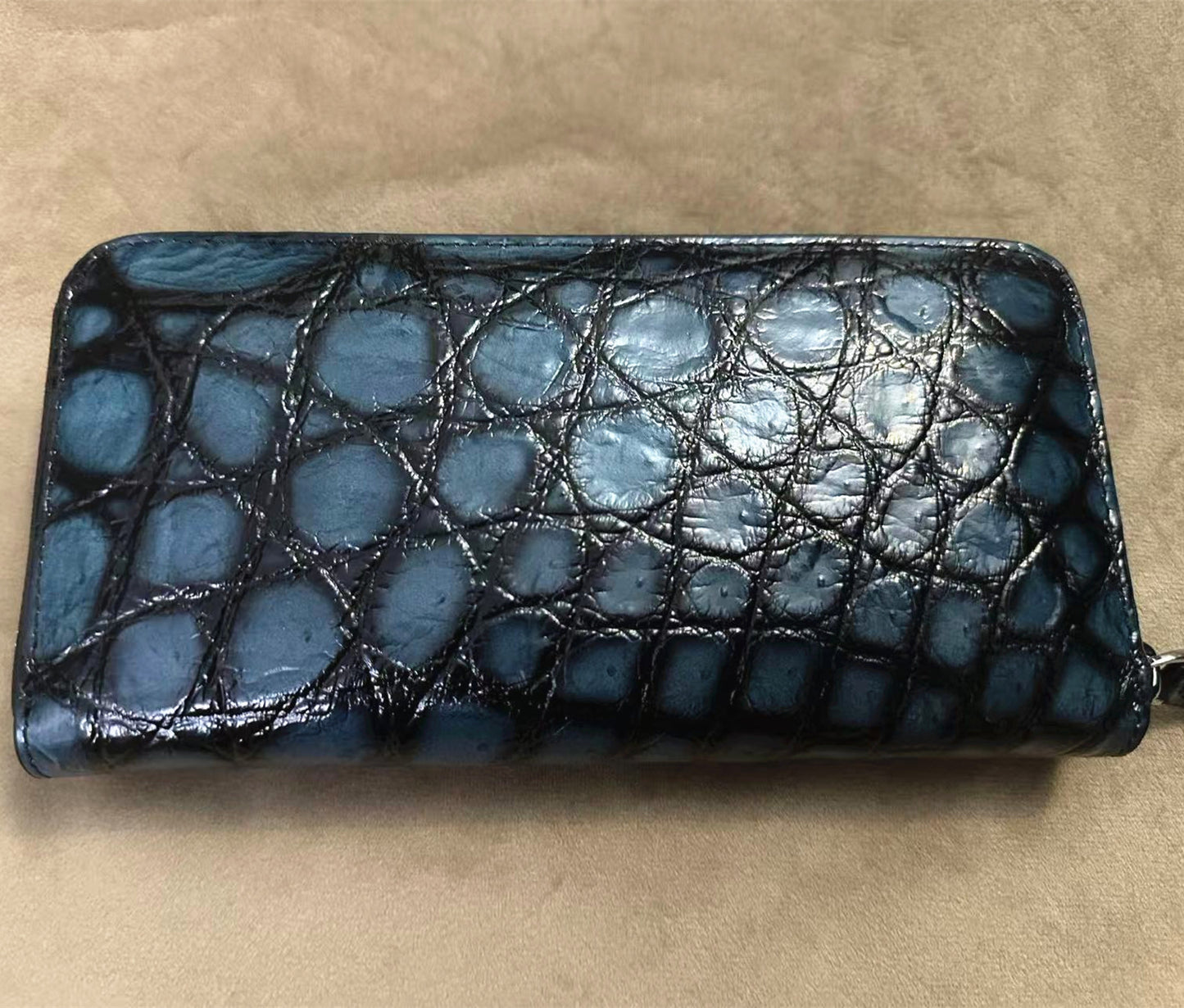 Men's Siamese Crocodile Fish Skin Fashion Trendy Clutch Long Men's Handbags