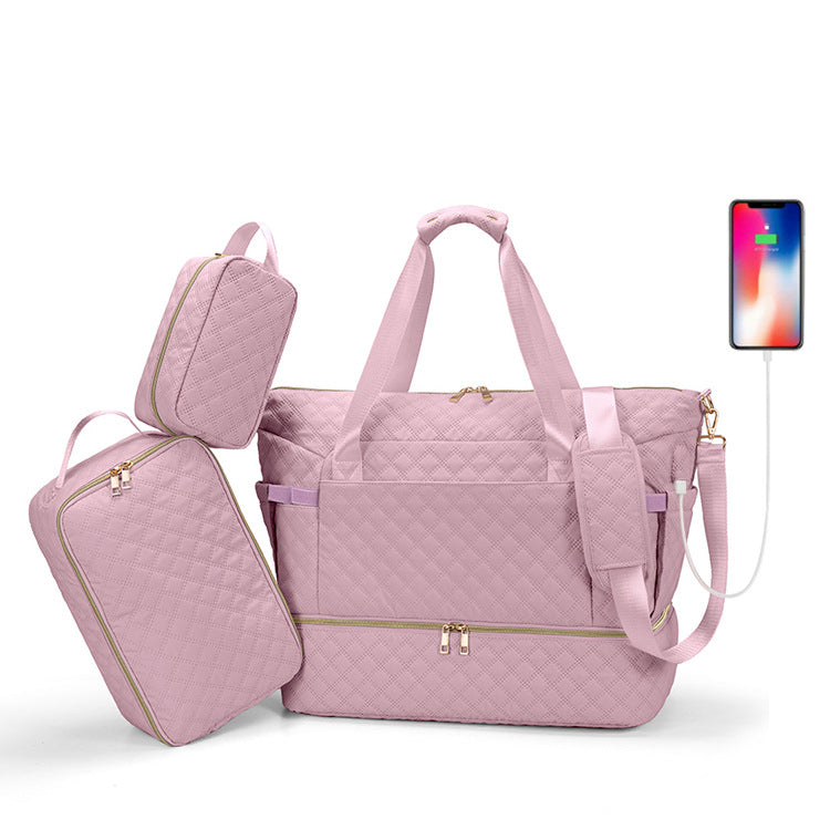 Three-piece Set Oxford Cloth Waterproof Wet Dry Separation Travel Bags