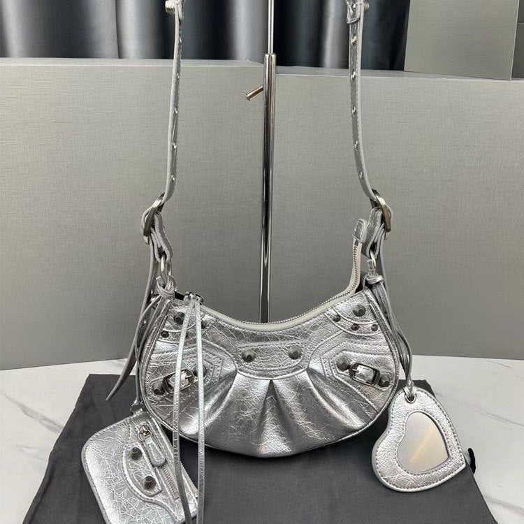 Women's Three-in-one Oil Wax Cowhide Burst Crack Selenodont Shoulder Bags