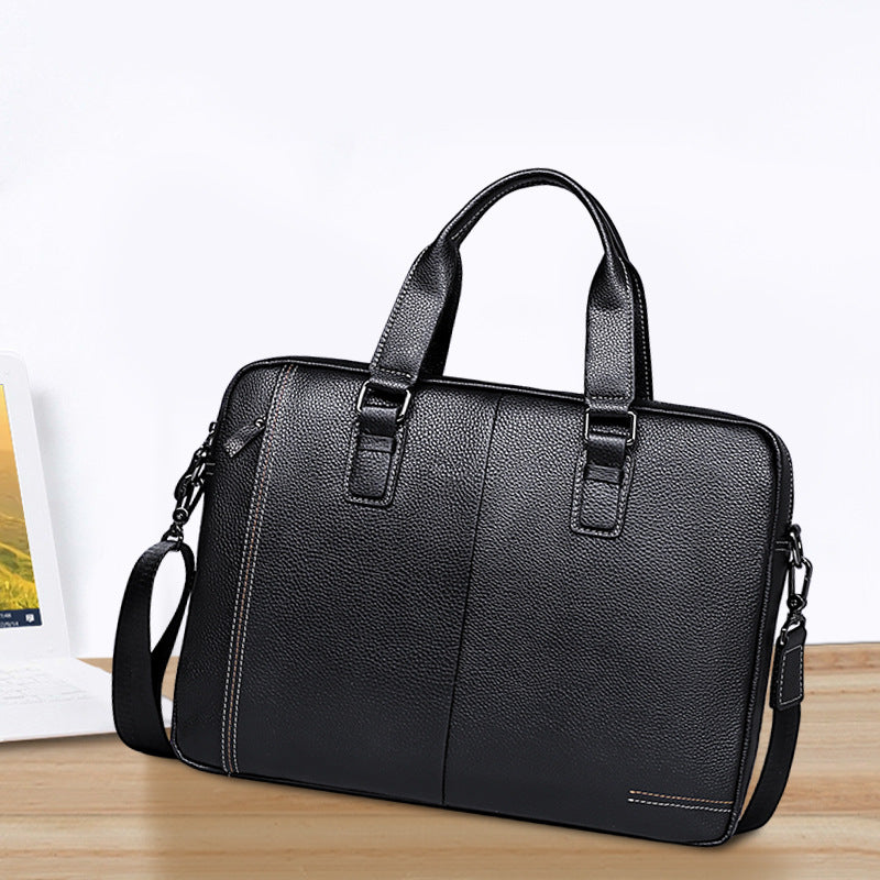 Men's Capacity First Layer Cowhide Business Fashion Men's Handbags