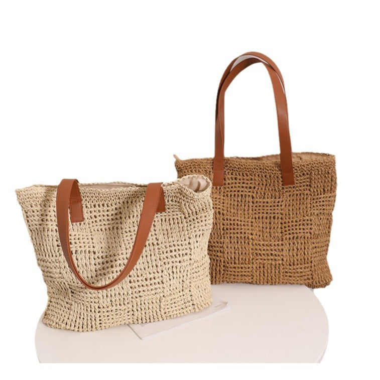 Women's Joker Straw Large Capacity Portable Woven Shoulder Bags