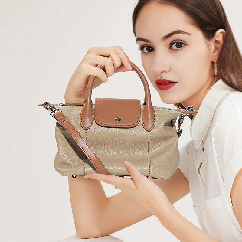 Women's Cattlehide Leather Fashion Dumpling Genuine High-grade Shoulder Bags