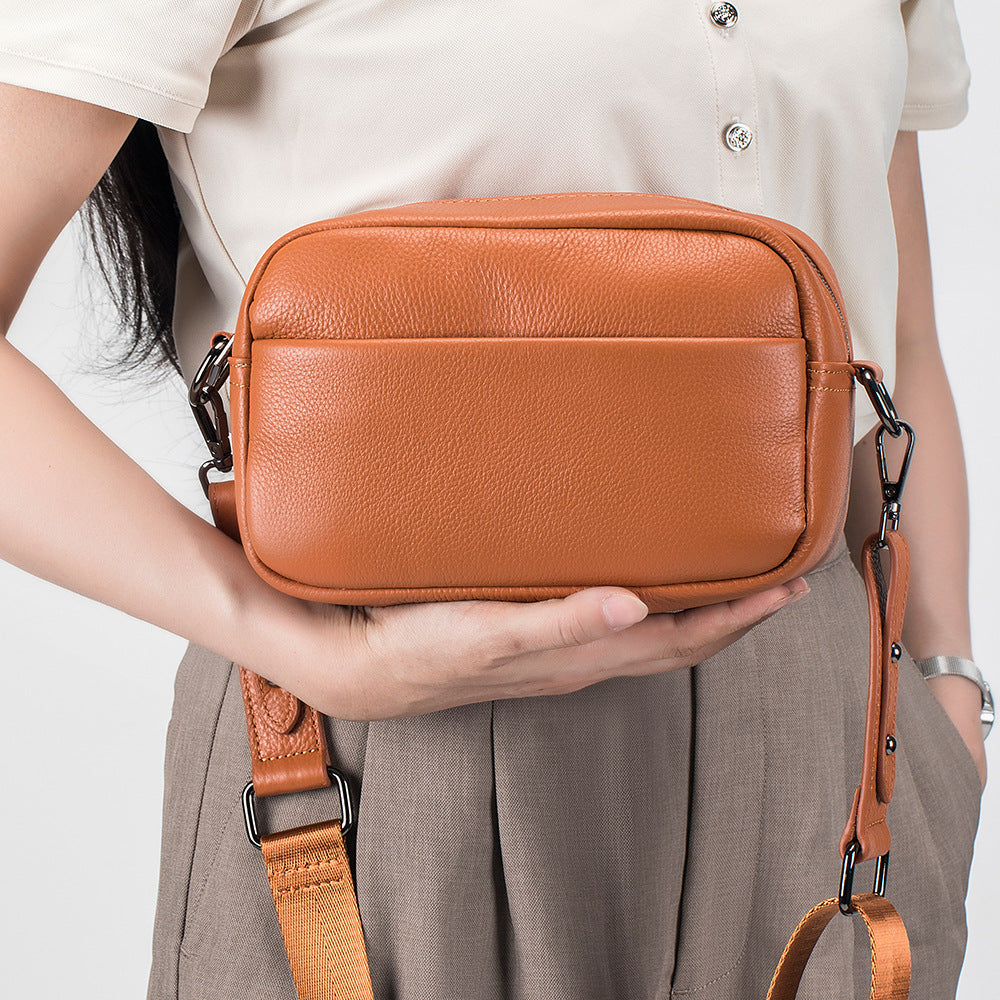 Women's Genuine Leather Trade Solid Color High-grade Small Square Bags