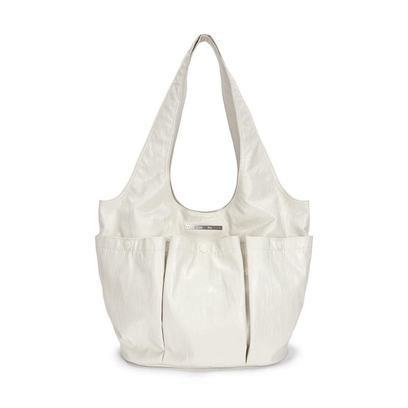 Women's Wrinkle Double Pocket Design One Portable Tote Bags