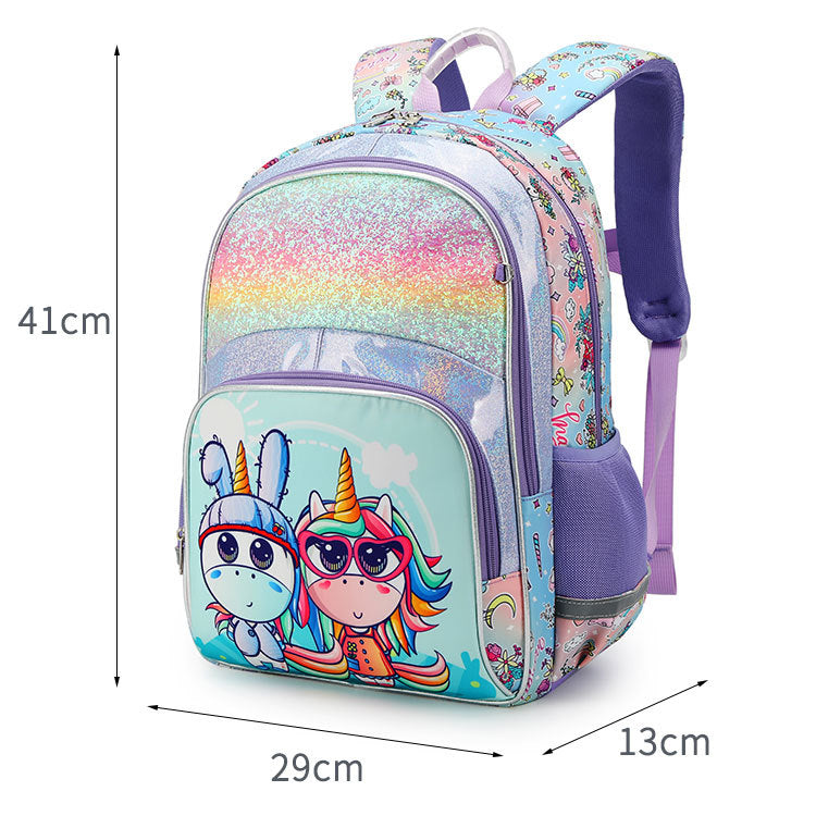 Grade Primary Rainbow Cartoon Cute Unicorn Elementary School Students' Schoolbags
