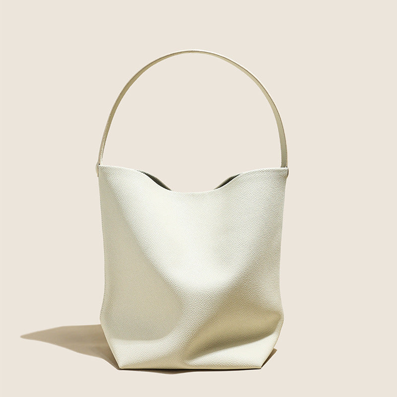 Women's Layer Cowhide Big Leather Commute Large Bucket Bags