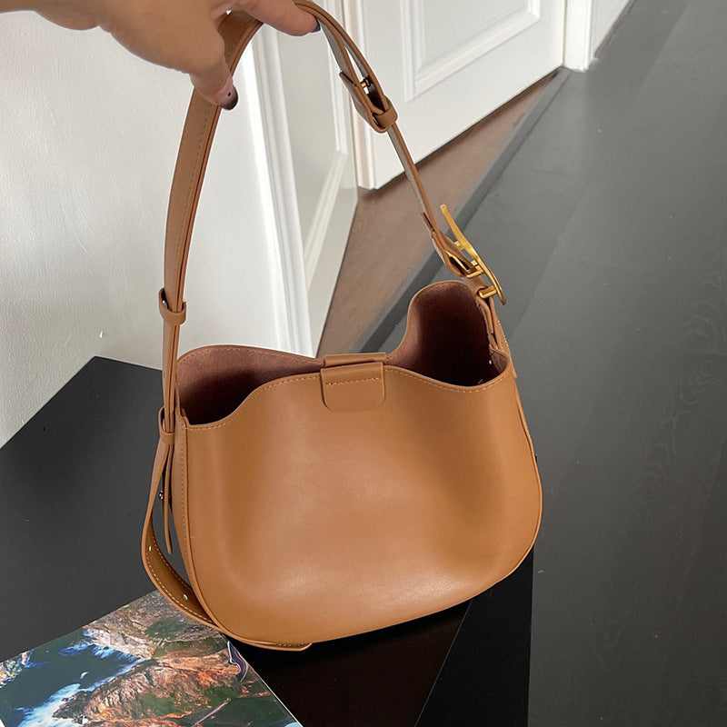 Women's Style Saddle Minority Fashion Genuine Leather Shoulder Bags