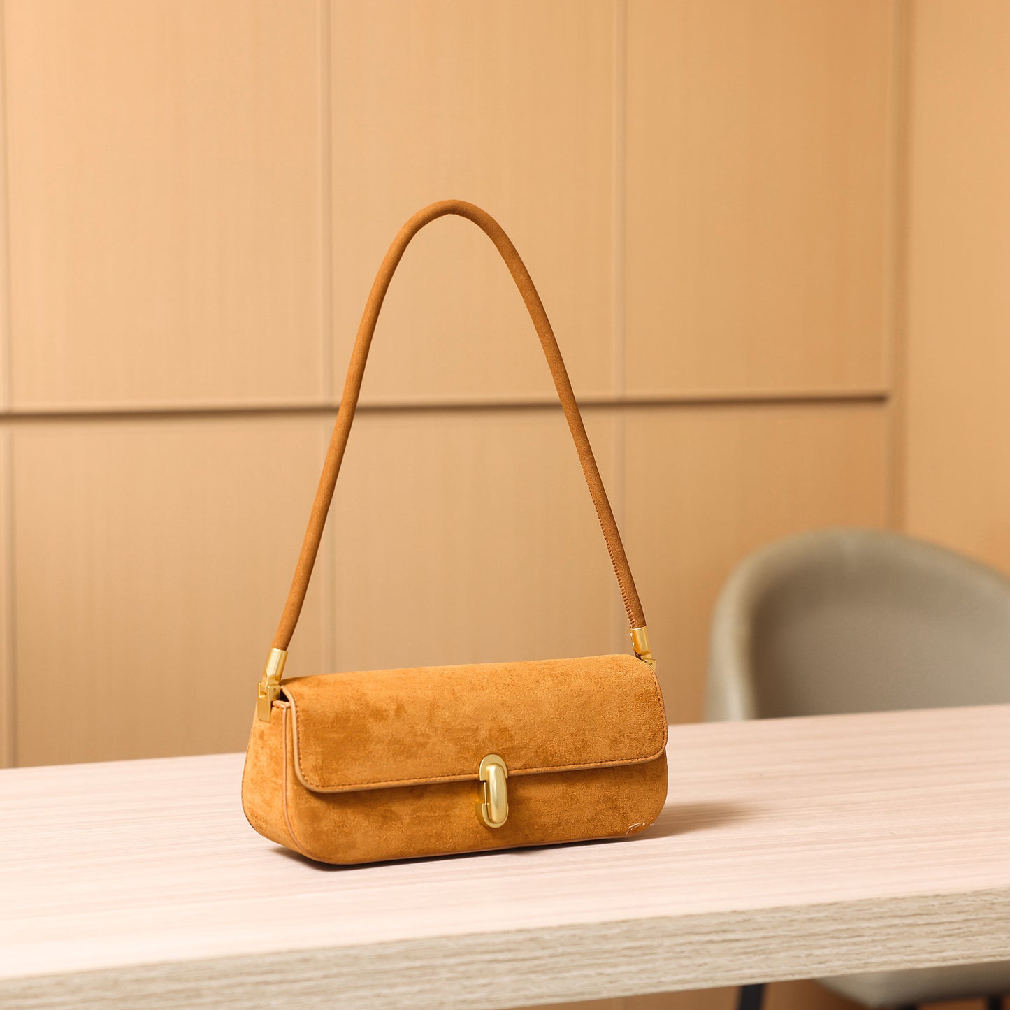 Women's Fashion Niche Western Style Baguette Suede Arm Bags