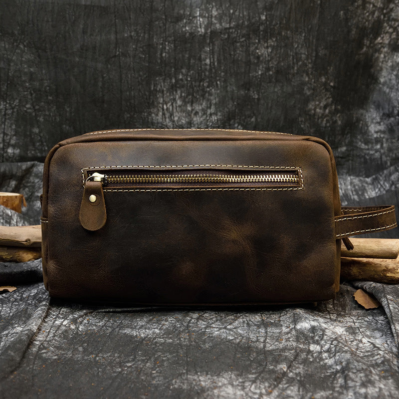 Women's & Men's & Plaid Crazy Horse Leather Wash Men's Handbags