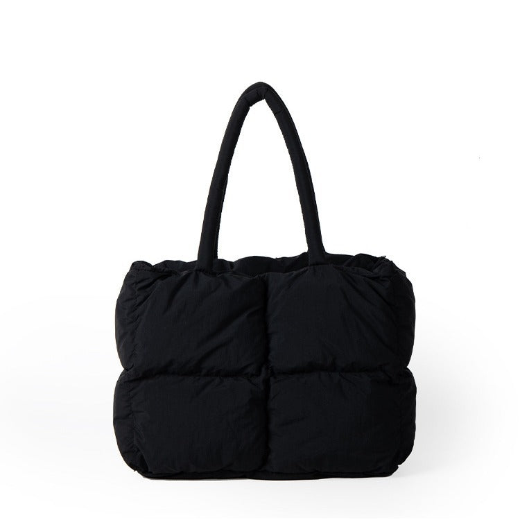 Nylon Niche Plaid Idle Style Large Shoulder Bags