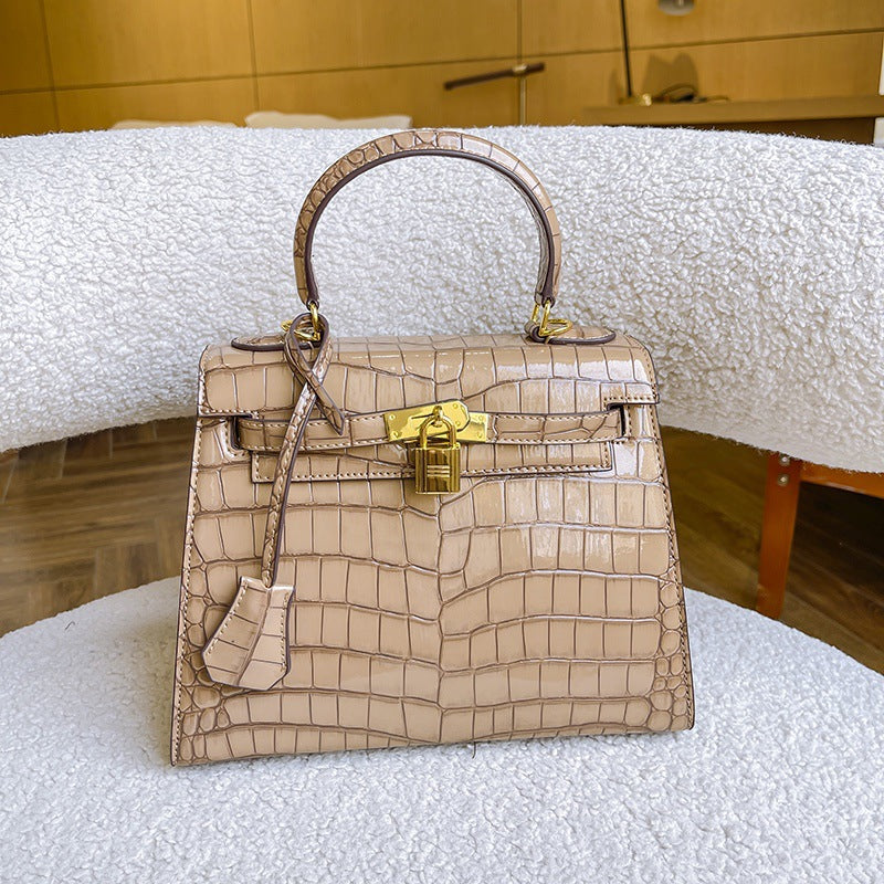 Women's Crocodile Pattern Kelly Fashion Spring High Crossbody Bags
