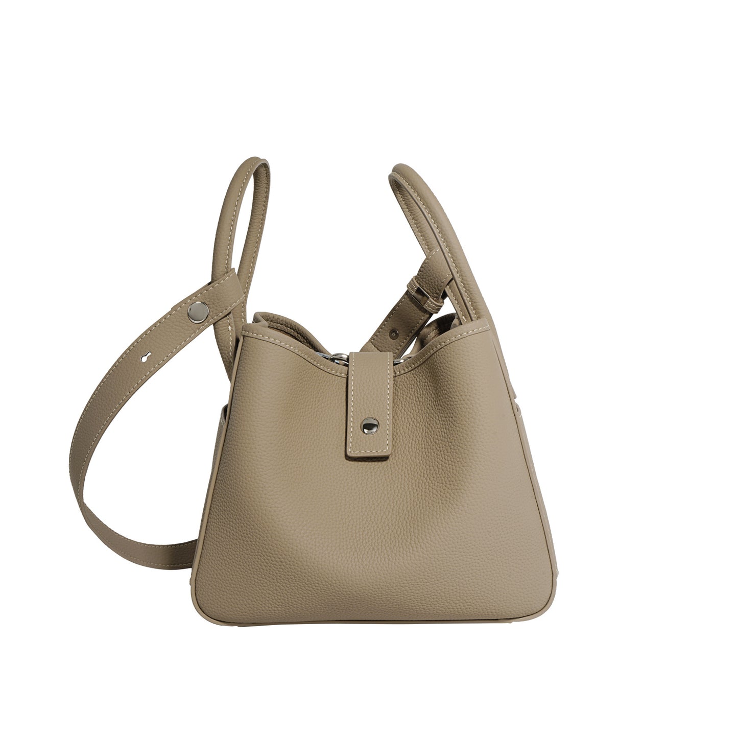 Women's First Layer Cowhide Vegetable Basket Sugar Bucket Bags