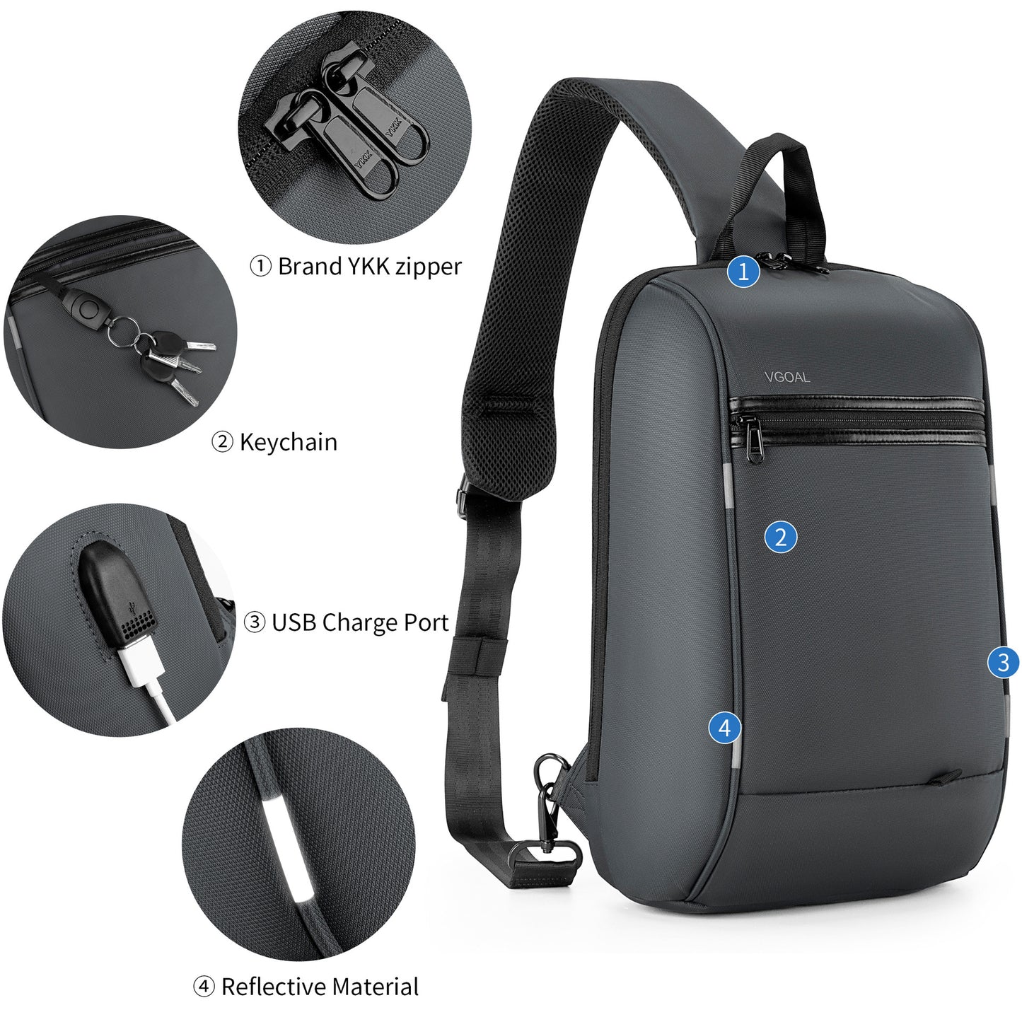 Men's Zipper Waterproof Password Water Cup Business Men's Shoulder Bags