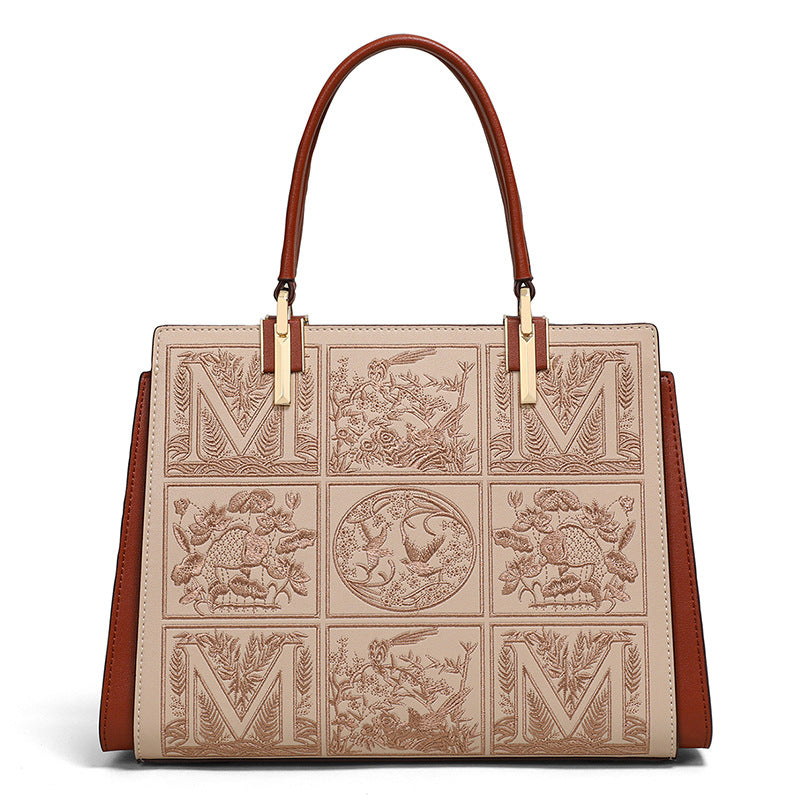 Women's Genuine Leather Temperament Mom High Sense Handbags