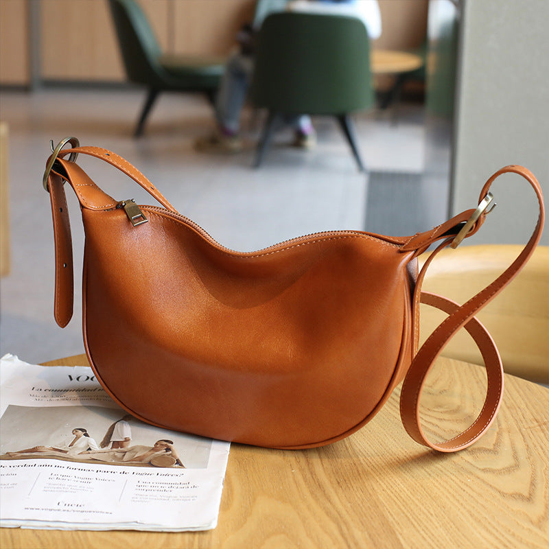 Women's First Layer Cowhide Retro Commuter Large Crossbody Bags