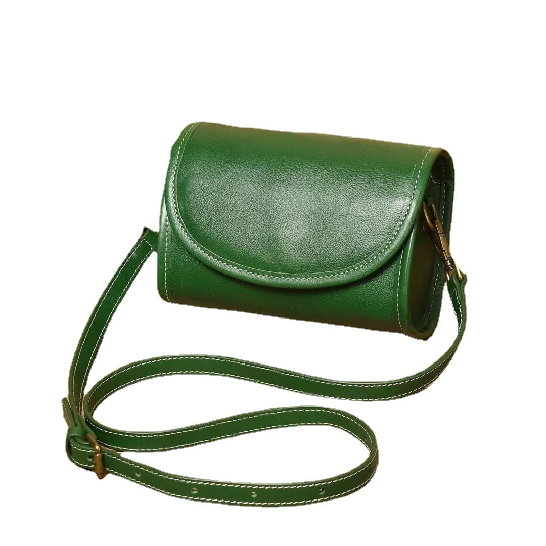 Women's Autumn Genuine Leather Retro Vegetable Tanning Crossbody Bags