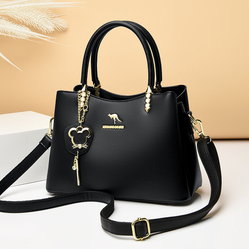 Women's Korean Fashion Soft Leather Large Capacity Handbags