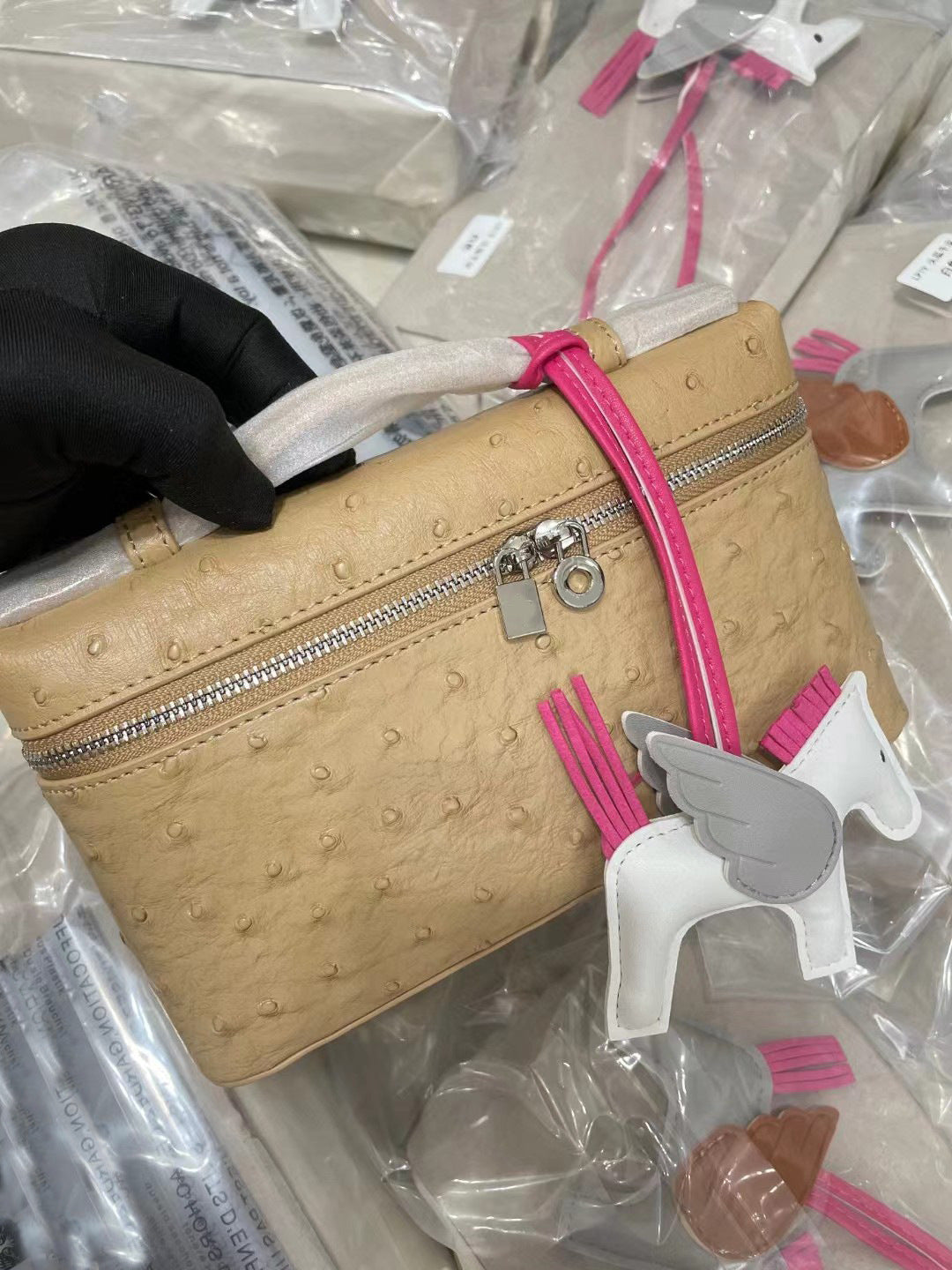 Women's Box First Layer Cowhide Simple Fashion Cosmetic Bags