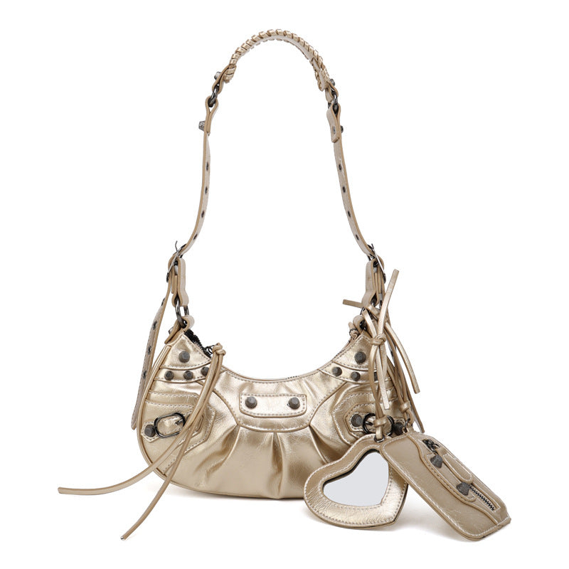 Motorcycle Three-in-one Crocodile Rivet Underarm Selenodont Shoulder Bags