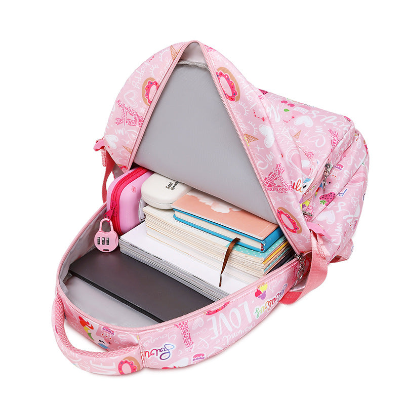 Comfortable Classy Cartoon Printing Primary Three-piece Elementary School Students' Schoolbags