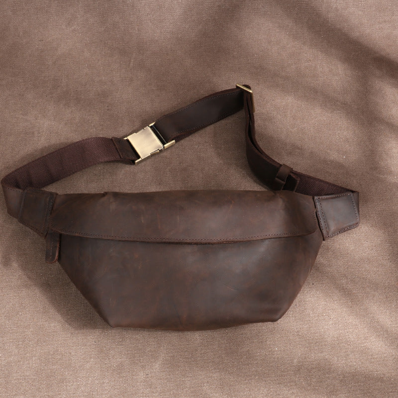 Men's Crazy Horse Leather Riding Genuine Men's Waist Packs
