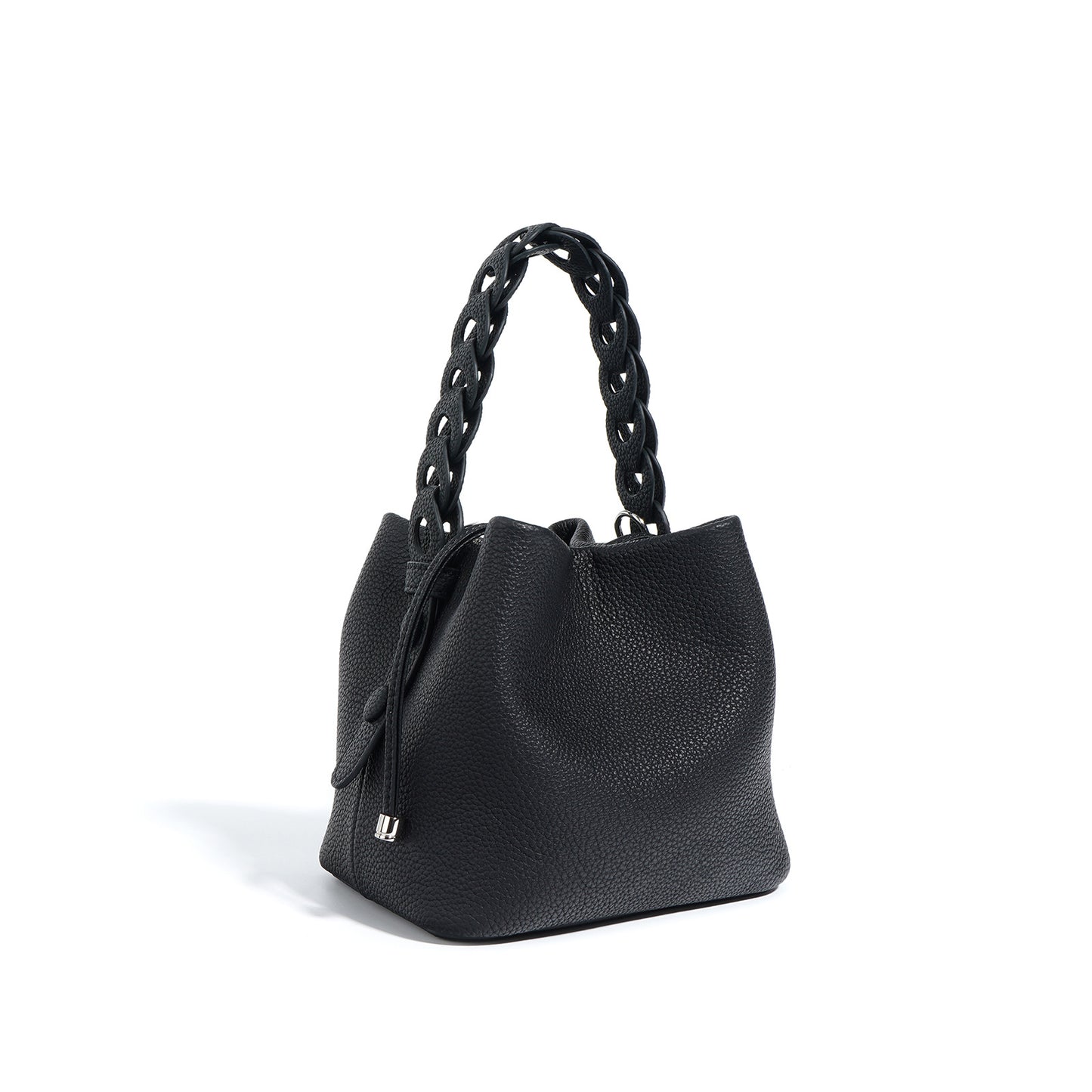 Top Layer Cowhide Autumn Textured Genuine Leather Bucket Bags