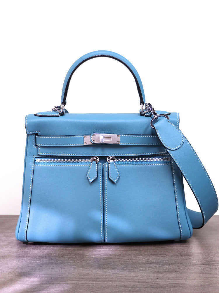 Home Double Zipper Imported Top Layer Crossbody Bags