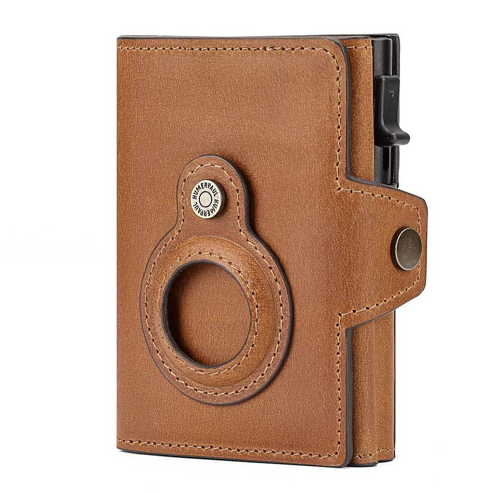 First Layer Cowhide Automatic Delivery Metal Card Holder