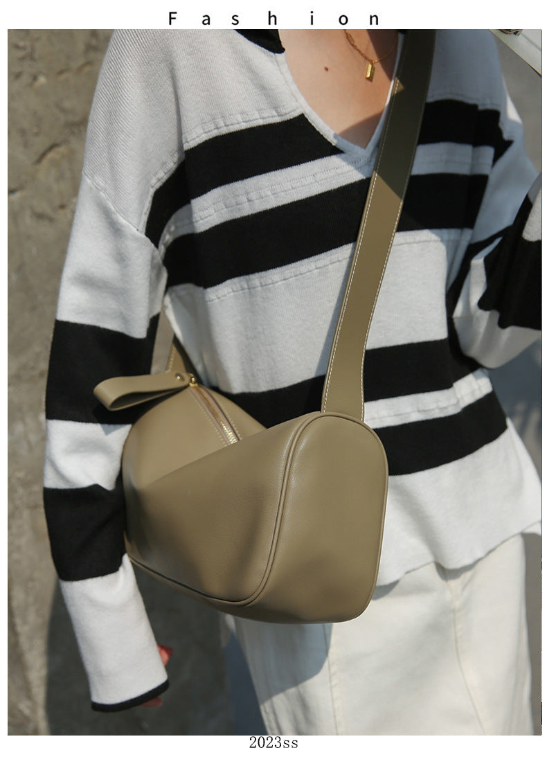 Women's High-grade Leather Street Fashion Cowhide Commuter Small Square Bags