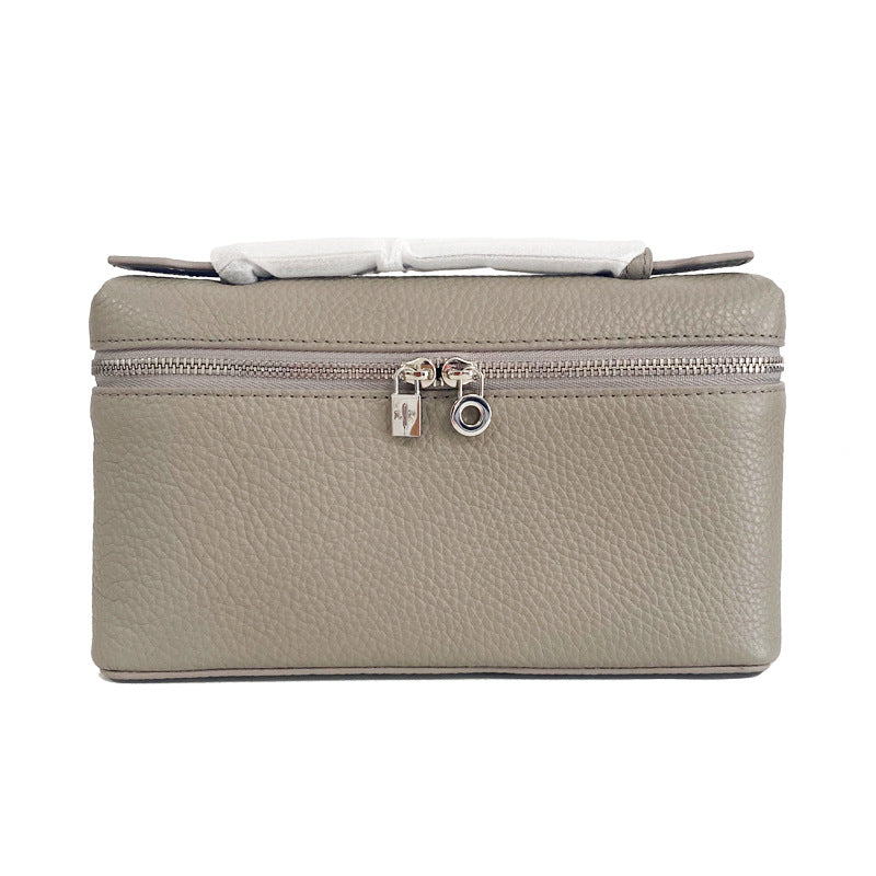 Cowhide Lunch Box Stylish Good Texture Pocket Simple Shoulder Bags