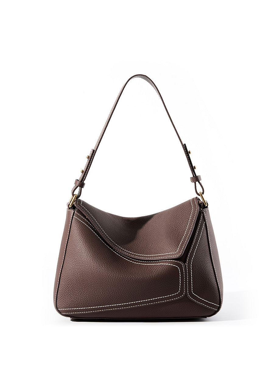 Women's Leather Geometry Pillow Commute First Layer Tote Bags