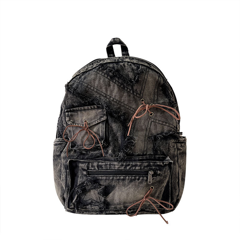 Versatile Attractive Denim Commuter Large Capacity Middle School Students' Schoolbags