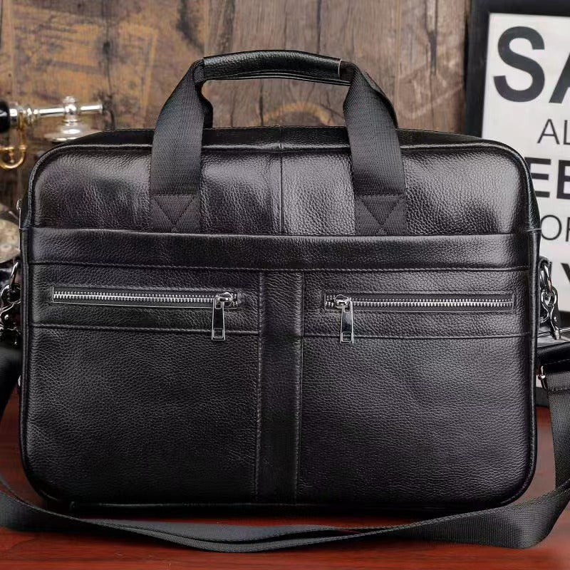 Men's Business First Layer Cowhide Computer Portable Men's Briefcases