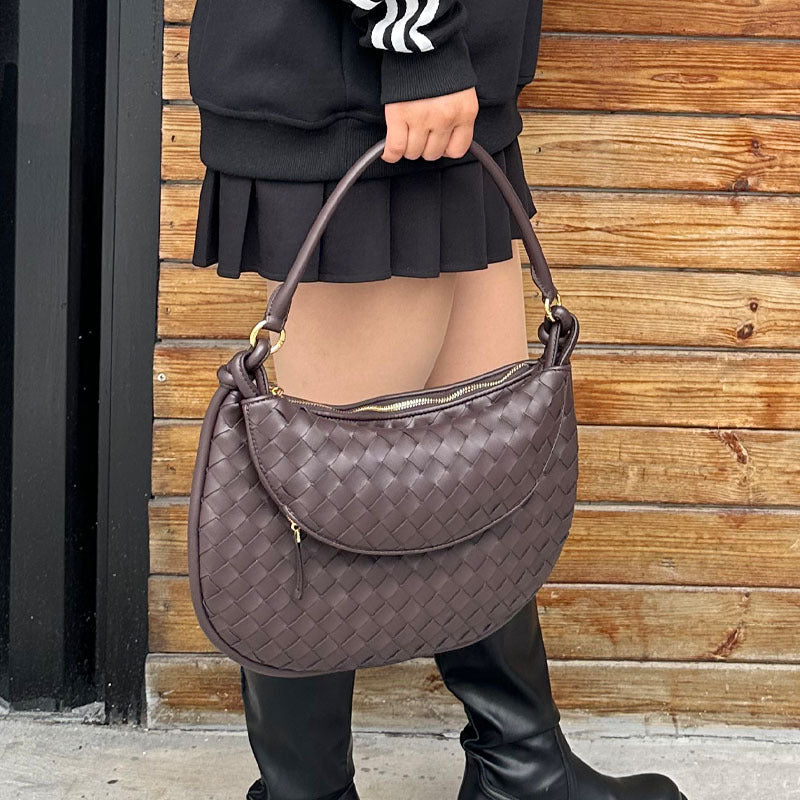 Women's Trend Twin Hand-woven Genuine Leather Underarm Armpit Bags