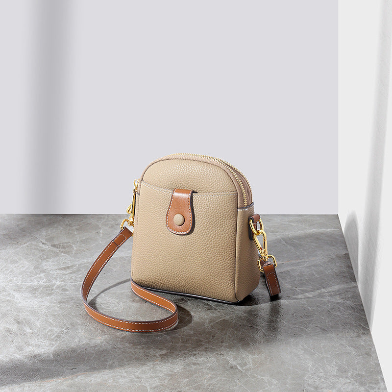 Women's Genuine Leather Fashion Mom Mobile Mini High-grade Single Phone Bags