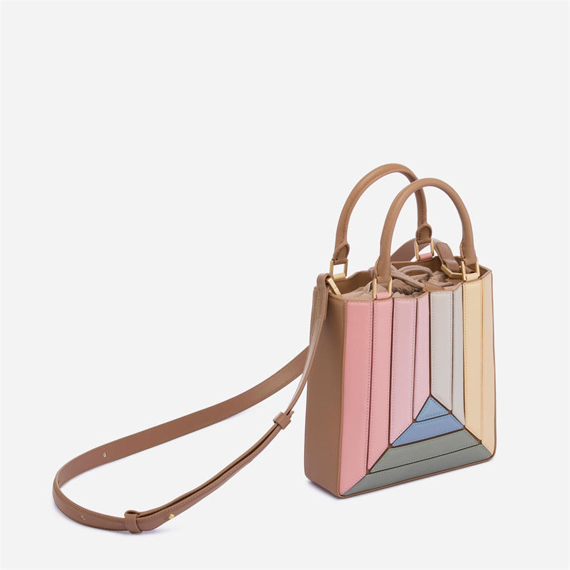 Women's Design High-grade Western Style Color Contrast Handbags