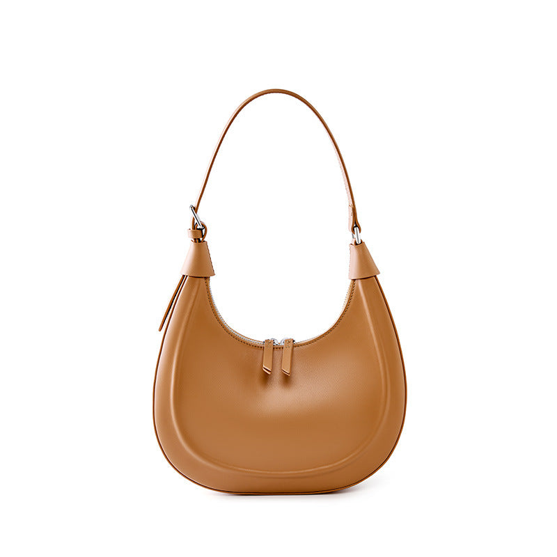 Cowhide Fashion Crescent Underarm High-grade Leather Bags
