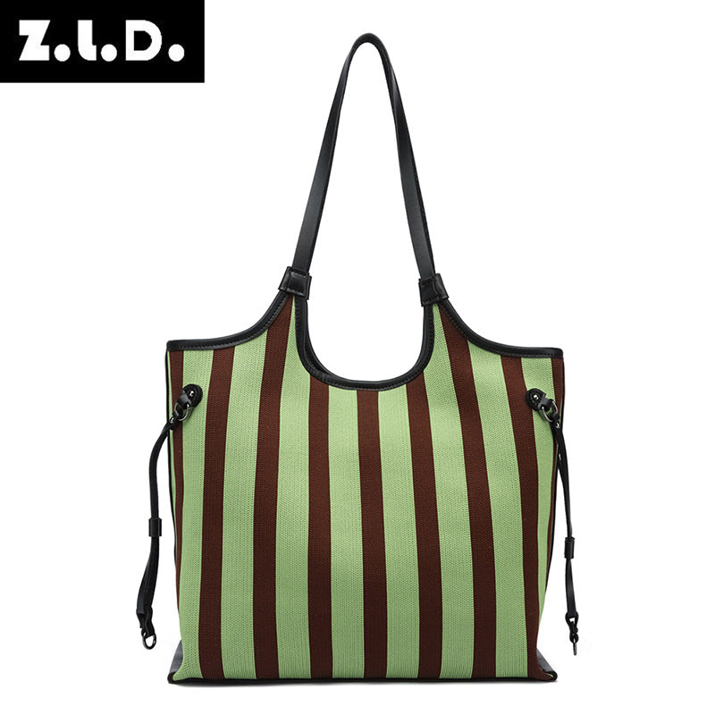 Women's Classic Cool Striped Large Capacity Tote Bags