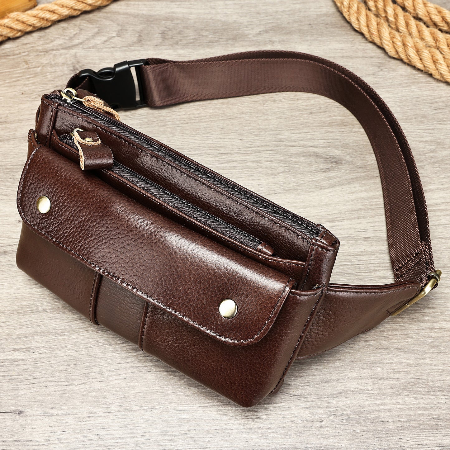 Men's Russian Leather Retro Top Layer Bags