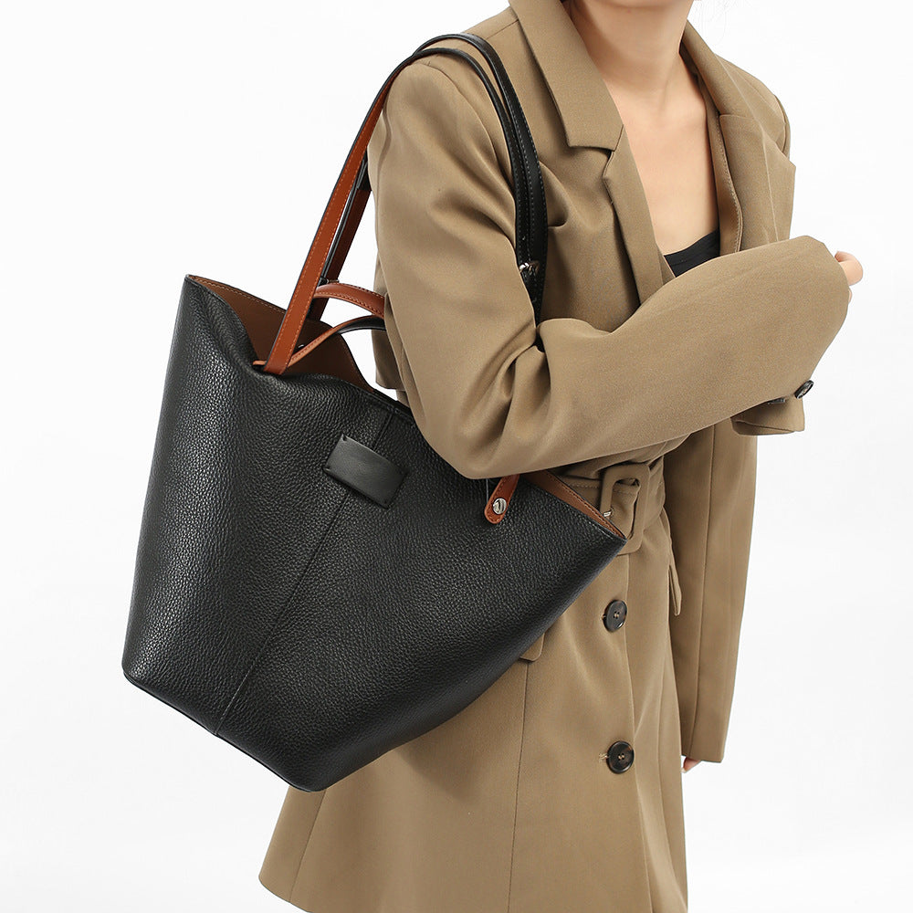 Women's Pattern Large Capacity Vegetable Basket Commuter Bucket Bags