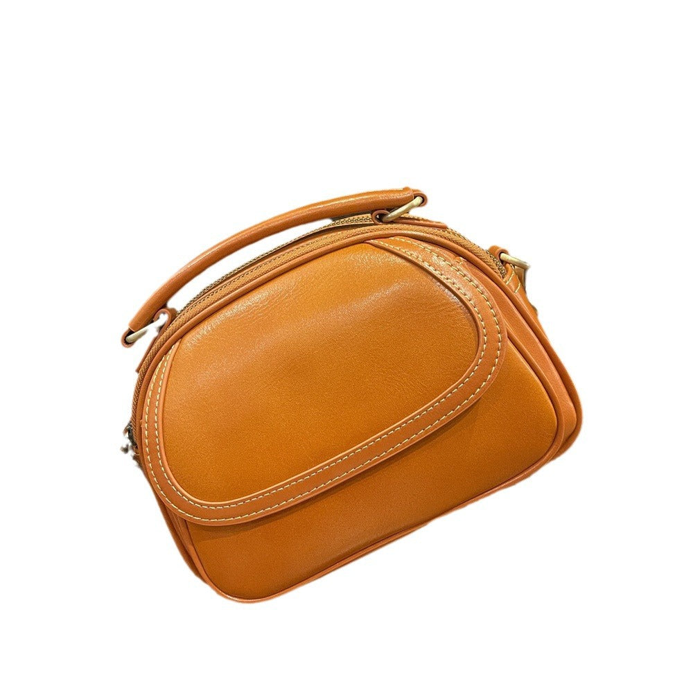 Women's First Layer Cowhide Round Live Broadcast Crossbody Bags