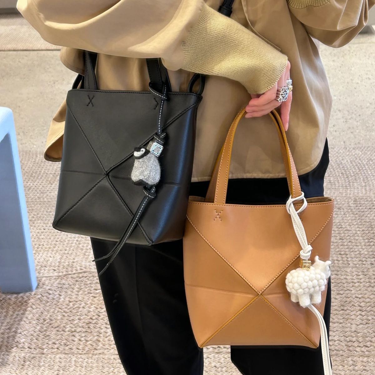 Folding Deformation Geometric Large Capacity Fashion Tote Bags