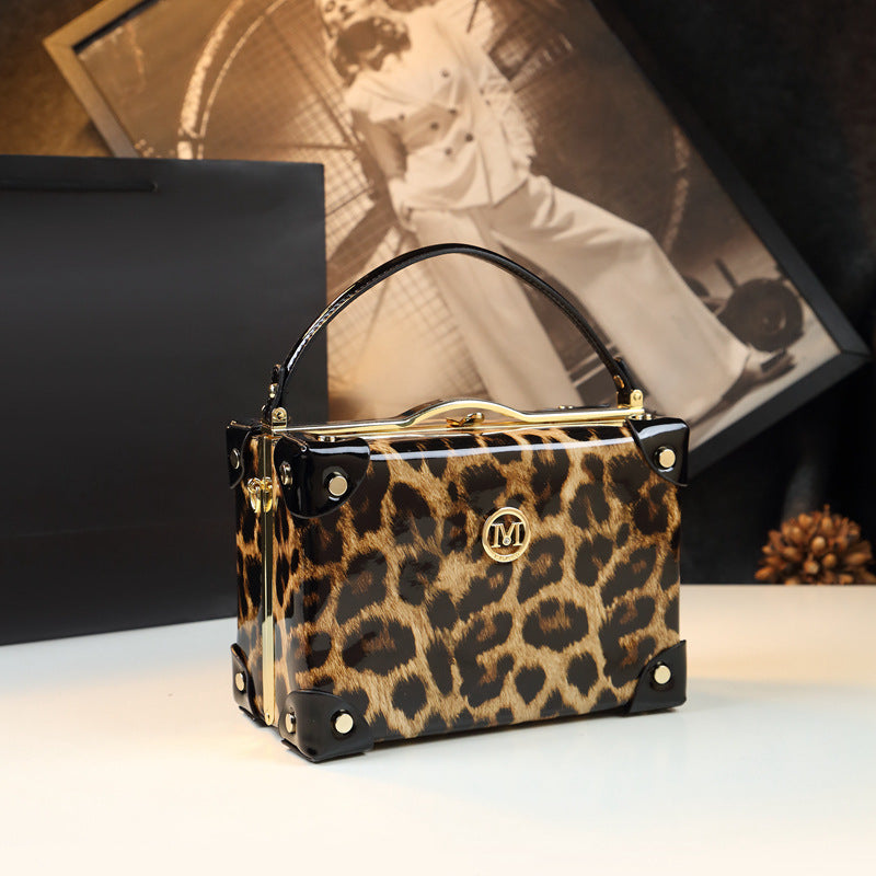 Women's Niche Design Box Patent Leather Trendy Crossbody Bags