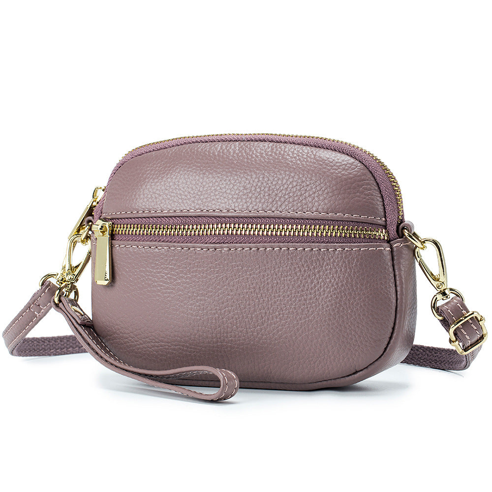 Women's Genuine Leather Cell Mini Solid Color Crossbody Bags